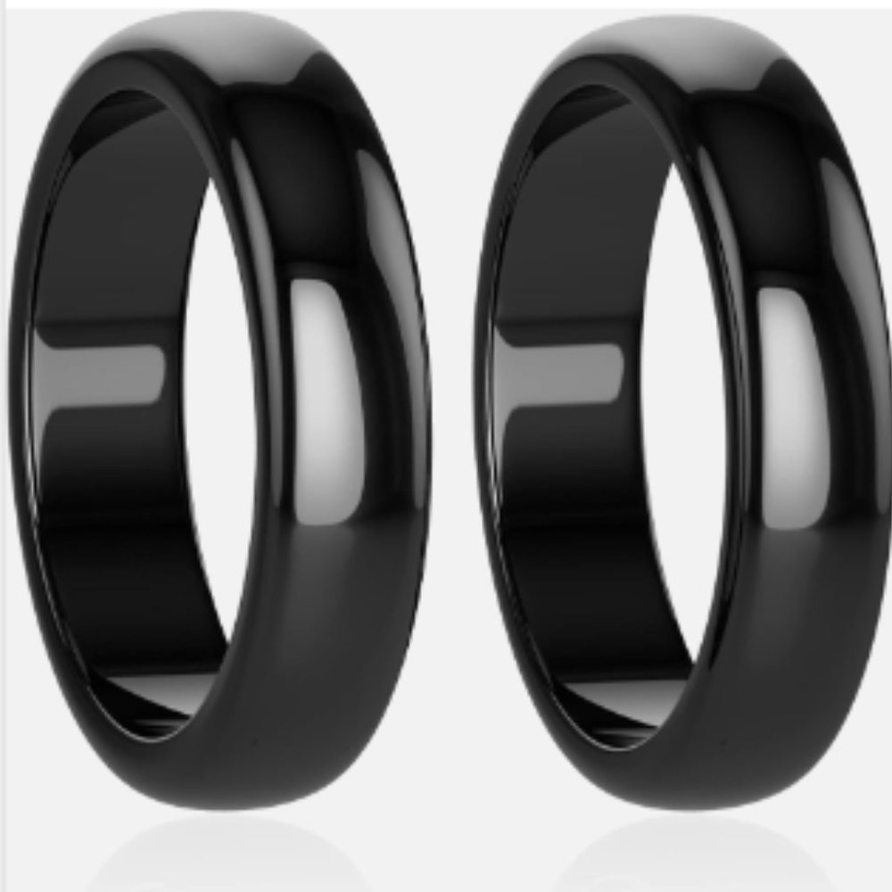Unisex Beveled Hematite Ring